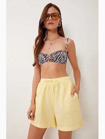 Short en coton taille haute et jambes larges istanbul