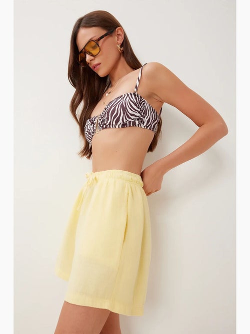 Short en coton taille haute et jambes larges istanbul - Kiabi Short en coton taille haute et jambes larges istanbul - Kiabi
