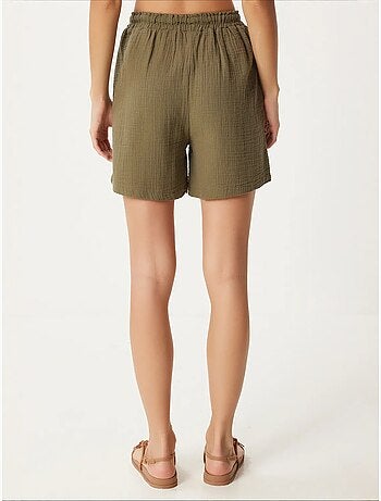 Short en coton taille haute et jambes larges istanbul