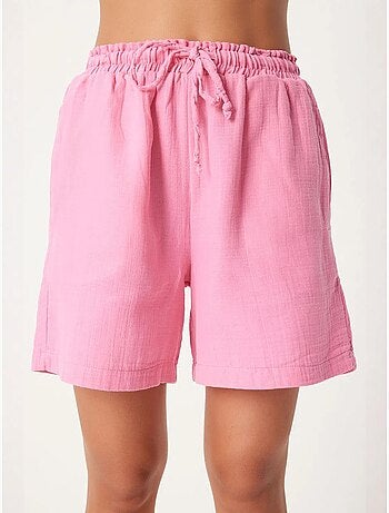 Short en coton taille haute et jambes larges istanbul