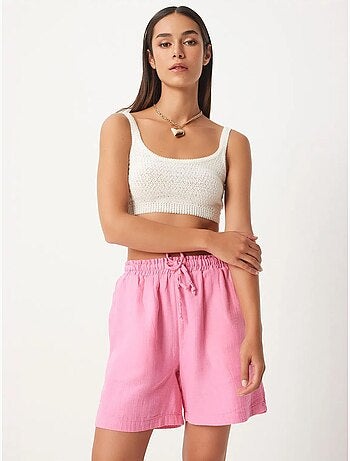Short en coton taille haute et jambes larges istanbul
