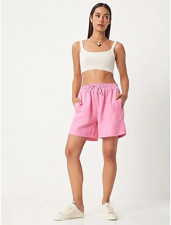 Short en coton taille haute et jambes larges istanbul