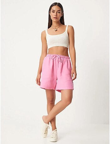 Short en coton taille haute et jambes larges istanbul