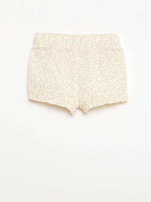 Short en coton tissé en coton et lin - Kiabi