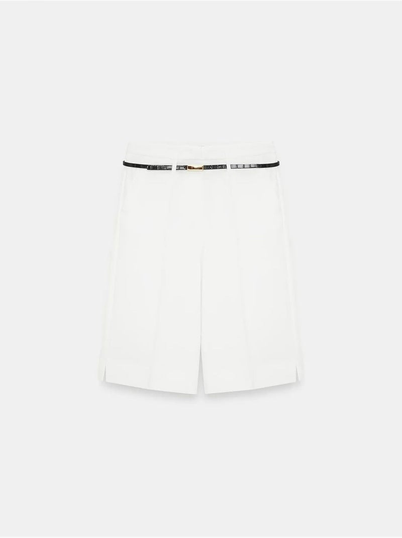 Short en crêpe à taille haute et ceinture dilvin Blanc cassé - Kiabi