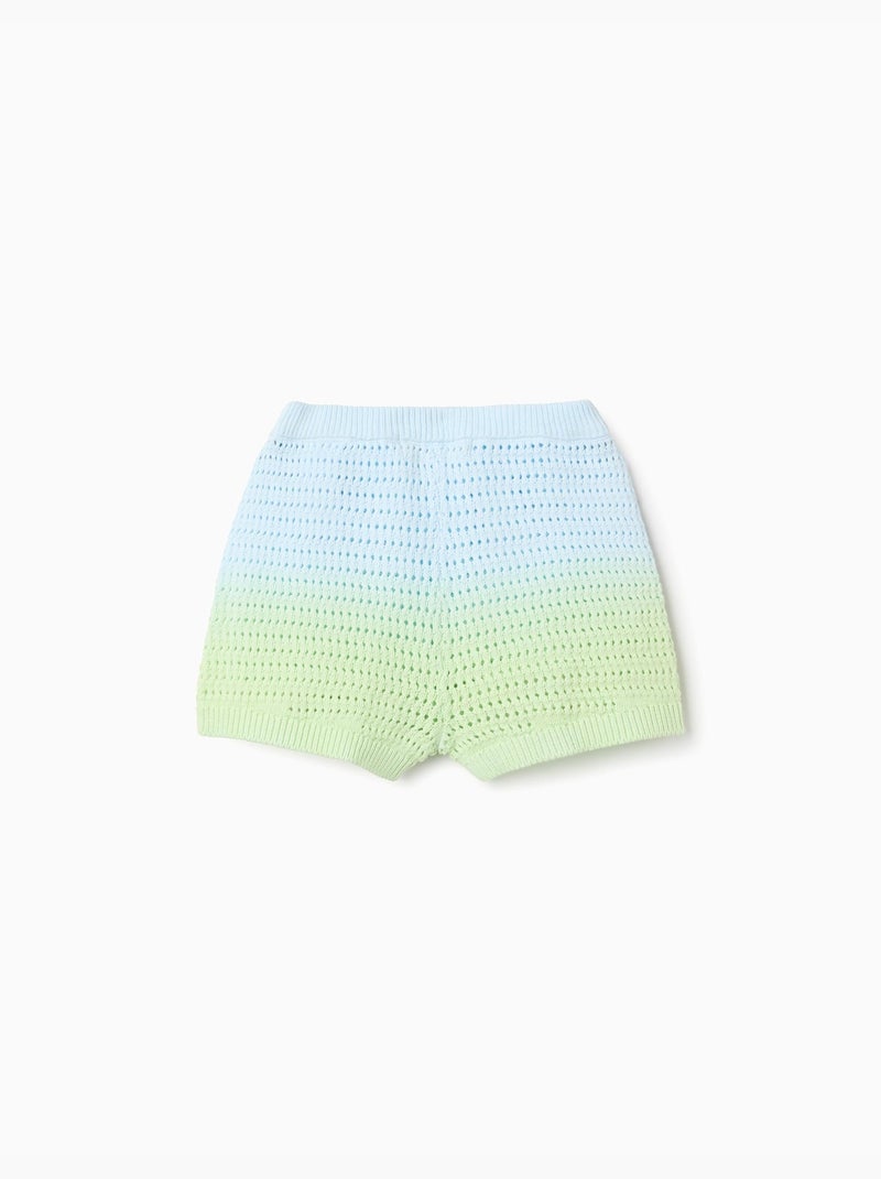 Short en croché avec effet dégradé Bleu clair - Kiabi