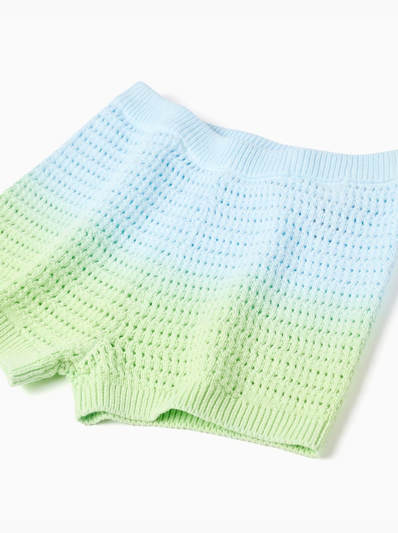 Short en croché avec effet dégradé Bleu clair - Kiabi