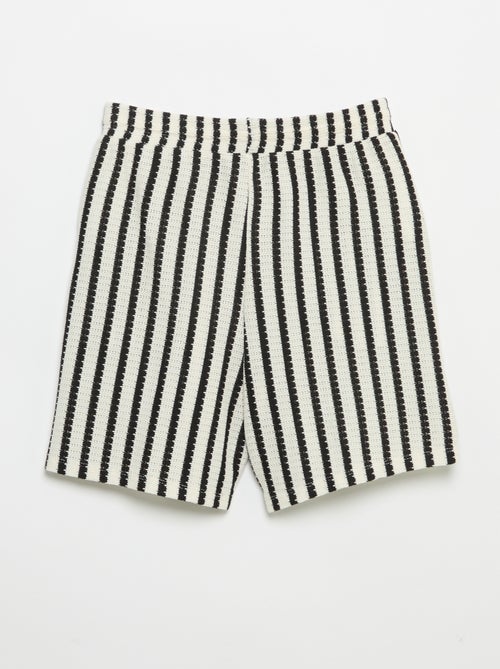Short en crochet à rayures - Kiabi