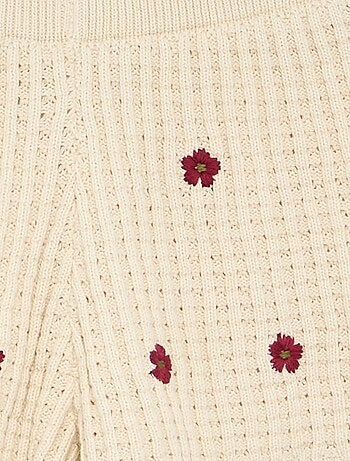 Short en crochet avec détails broderies