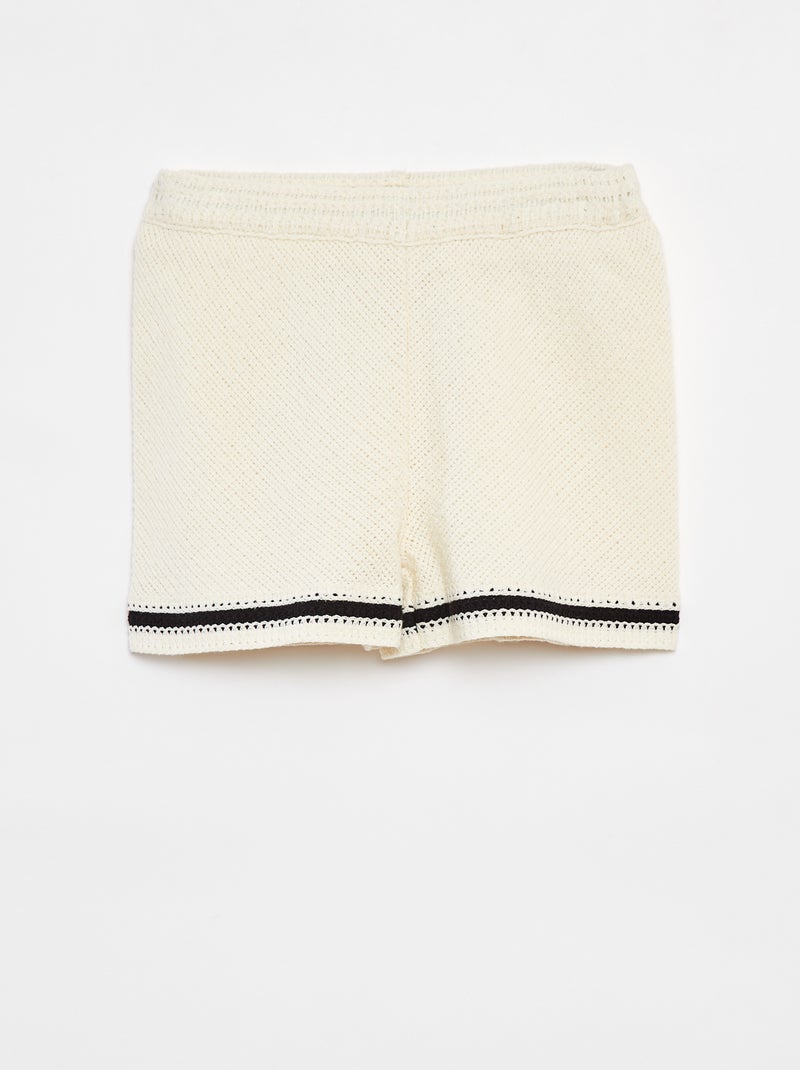 Short en crochet avec doublure BLANC - Kiabi
