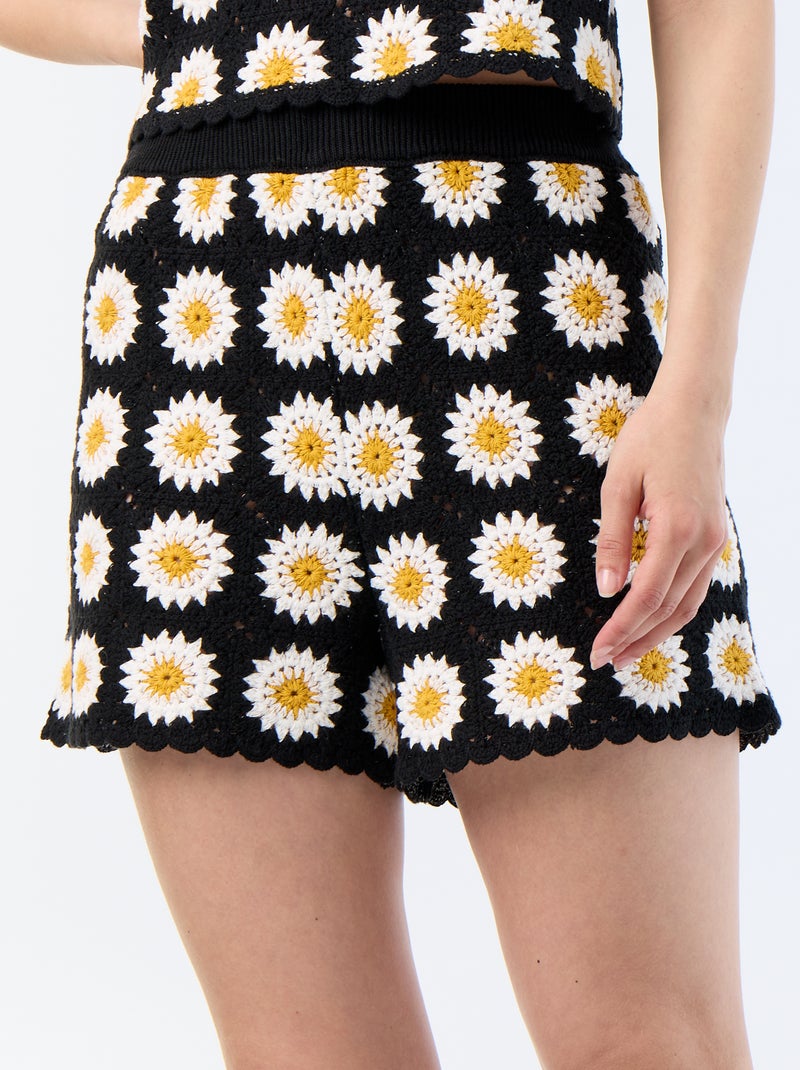 Short en crochet Noir - Kiabi