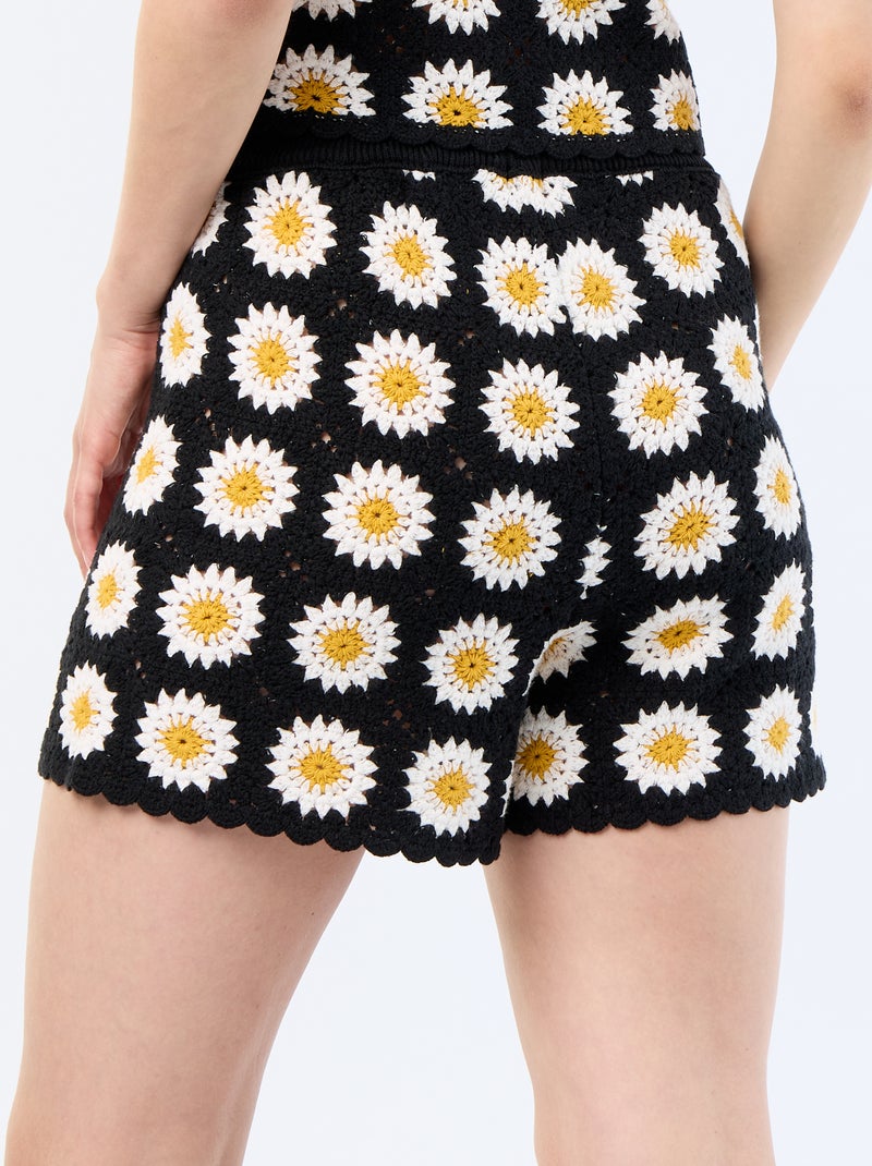 Short en crochet Noir - Kiabi