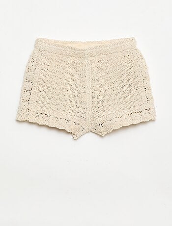 Short en crochet uni