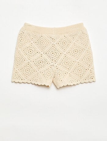 Short en crochet uni