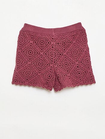 Short en crochet uni