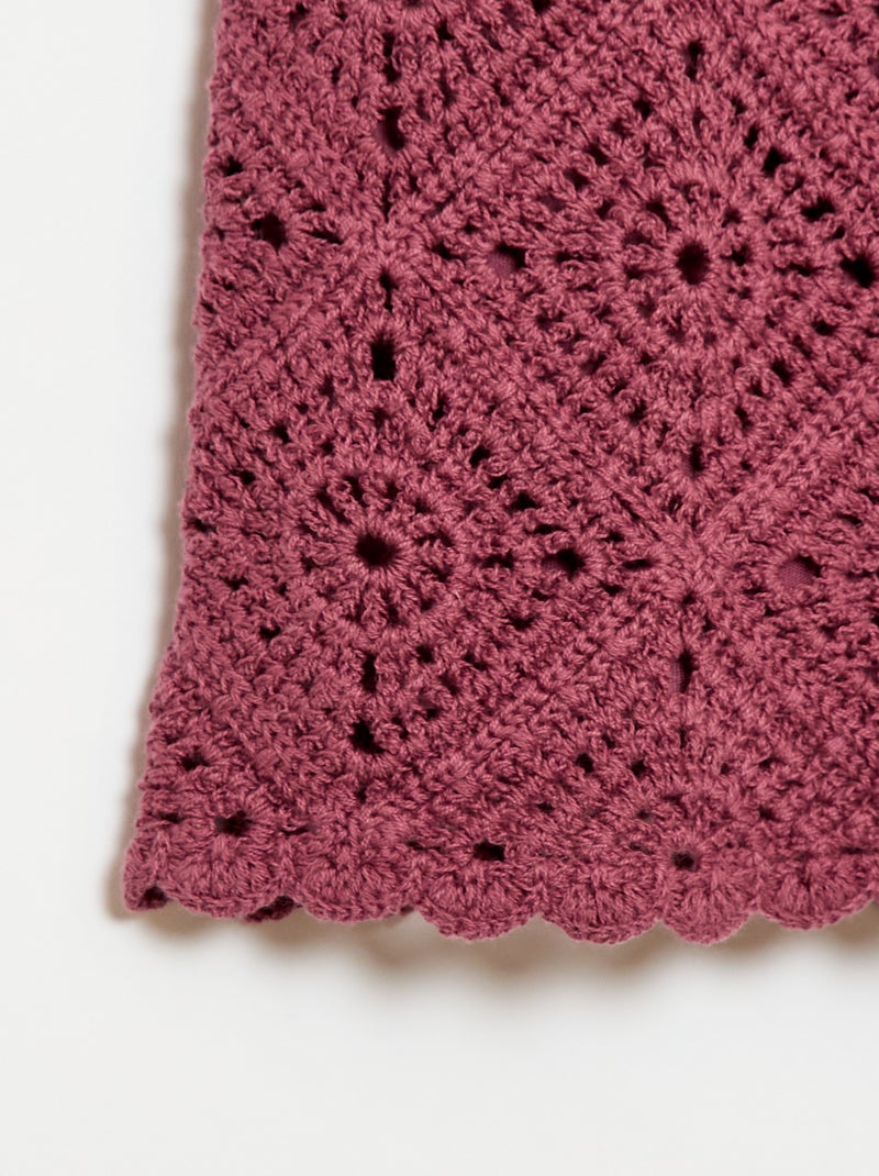 Short en crochet uni Rouge - Kiabi