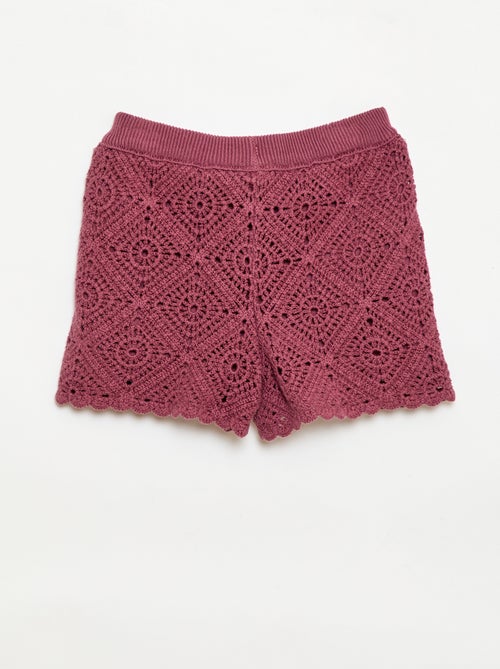 Short en crochet uni - Kiabi