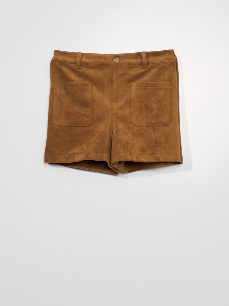Short en daim Beige - Kiabi