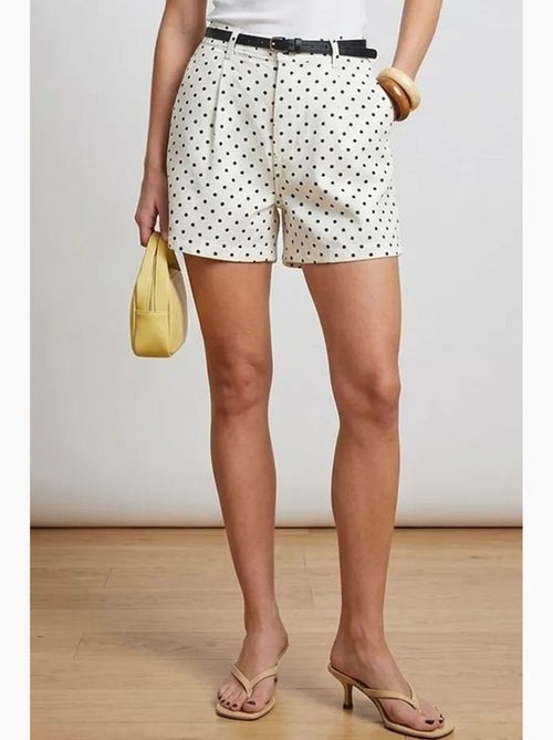 Short en denim à pois, taille haute, avec ceinture bdart - Kiabi Short en denim à pois, taille haute, avec ceinture bdart - Kiabi