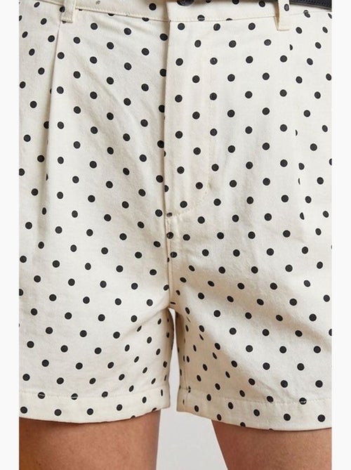 Short en denim à pois, taille haute, avec ceinture bdart - Kiabi Short en denim à pois, taille haute, avec ceinture bdart - Kiabi
