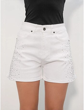 Short en denim à pois, taille haute, avec ceinture bdart