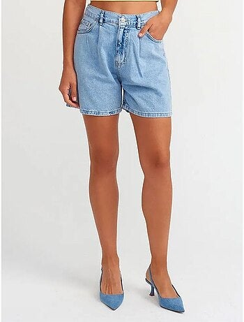 Short en denim à taille haute et jambe large dilvin