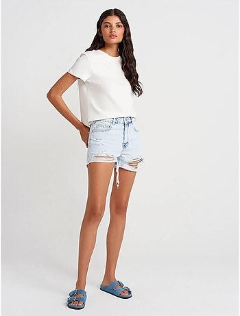 Short En Denim À Taille Haute Pour Femme