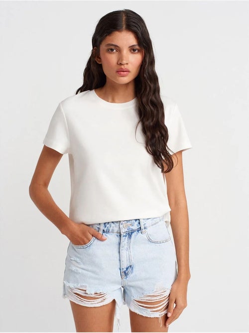 Short En Denim À Taille Haute Pour Femme - Kiabi