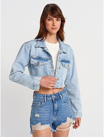 Short en denim à taille haute pour femme dilvin