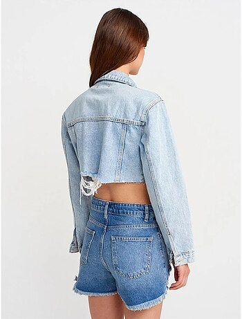 Short en denim à taille haute pour femme dilvin