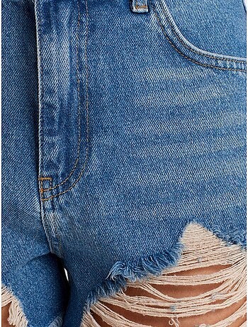 Short en denim à taille haute pour femme dilvin