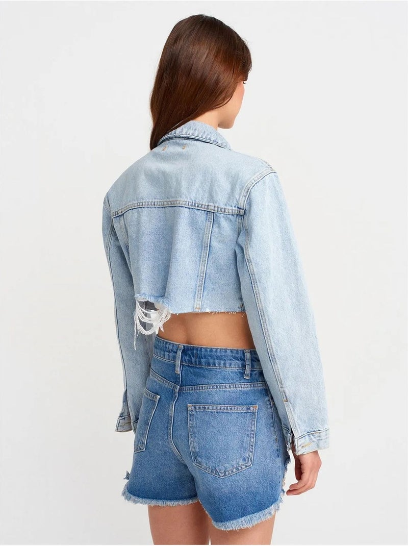 Short en denim à taille haute pour femme dilvin Bleu saphir - Kiabi