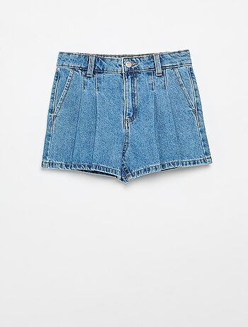 Short en denim avec effet plissé