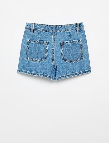 Short en denim avec effet plissé