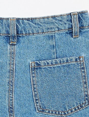 Short en denim avec effet plissé