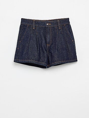 Short en denim avec effet plissé