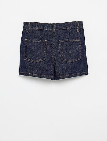 Short en denim avec effet plissé