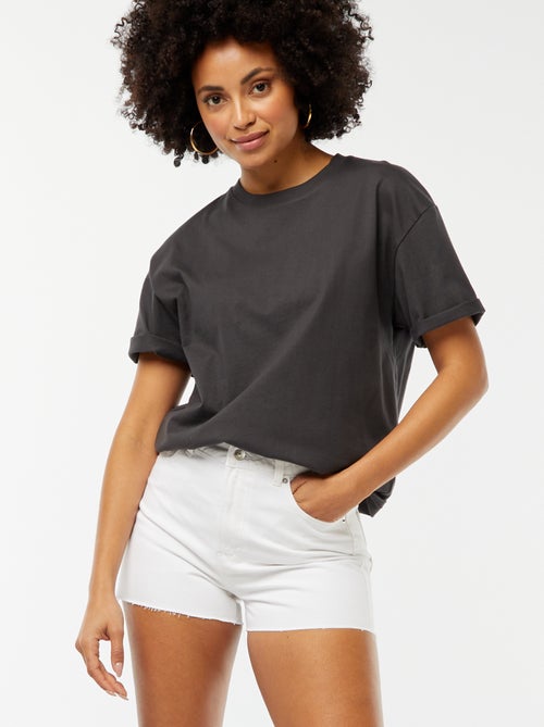 Short en denim avec finitions à cru - Kiabi