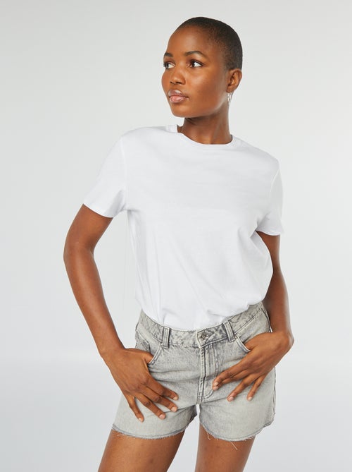 Short en denim avec finitions à cru - Kiabi