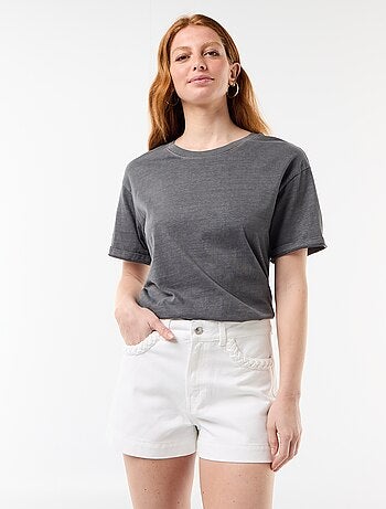 Short en denim avec poches tressées