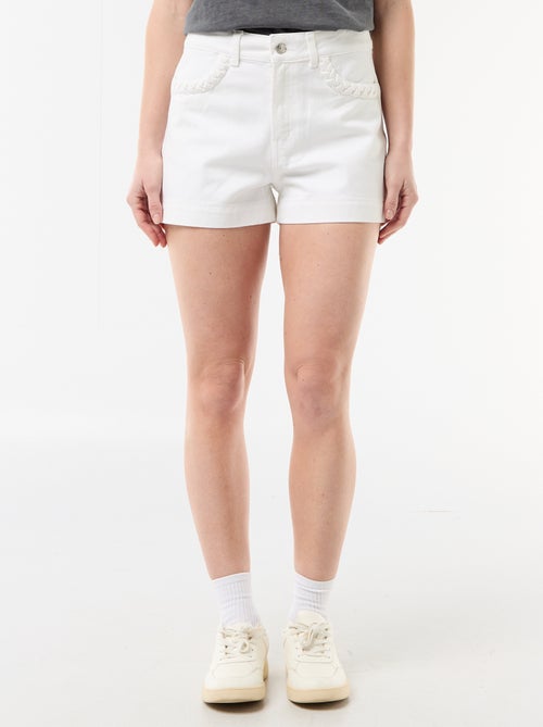 Short en denim avec poches tressées - Kiabi
