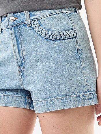 Short en denim avec poches tressées