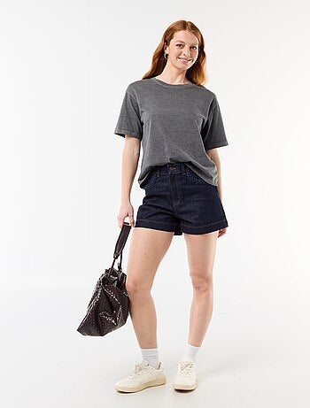 Short en denim avec poches tressées