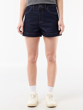 Short en denim avec poches tressées