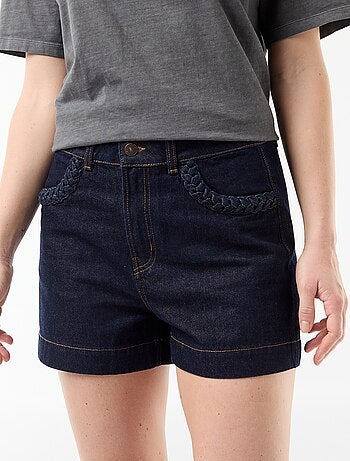 Short en denim avec poches tressées