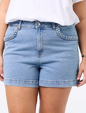 Short en denim avec poches tressées