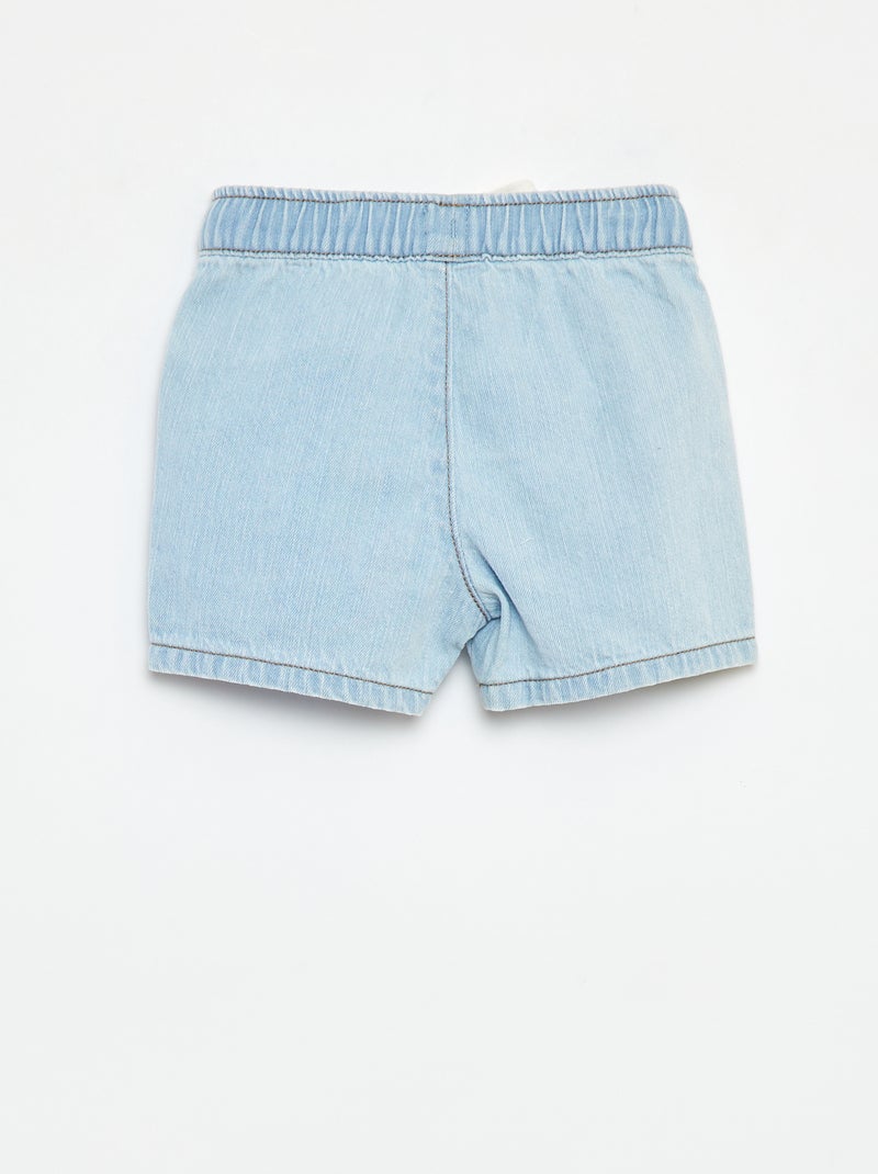 Short en denim avec taille élastiquée BLEU - Kiabi