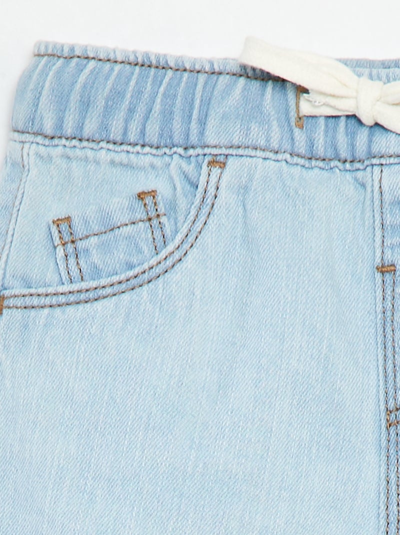 Short en denim avec taille élastiquée BLEU - Kiabi