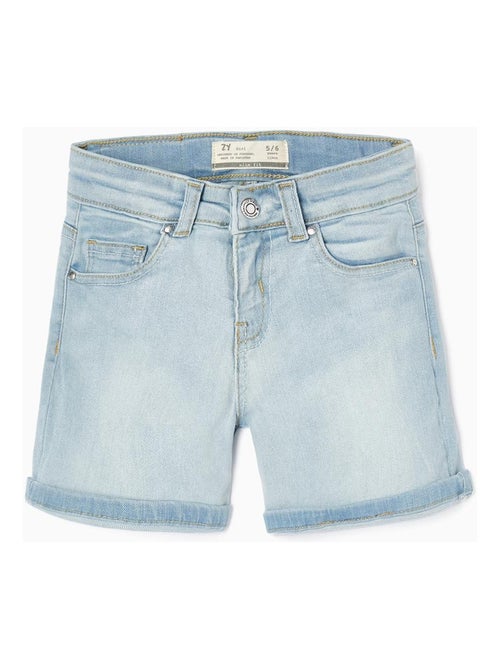 Short en denim bleu clair pour fille ESSENTIALS LINE - Kiabi