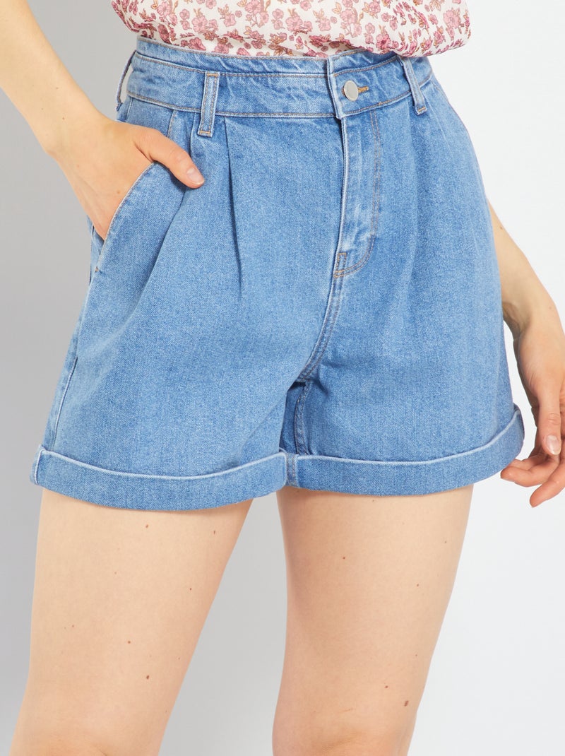 Short en denim Bleu double stone - Kiabi